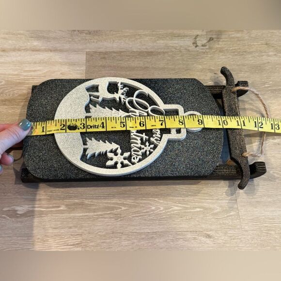 Hand Crafted Wood Sled Merry Christmas Wall Decor - Picture 2 of 2